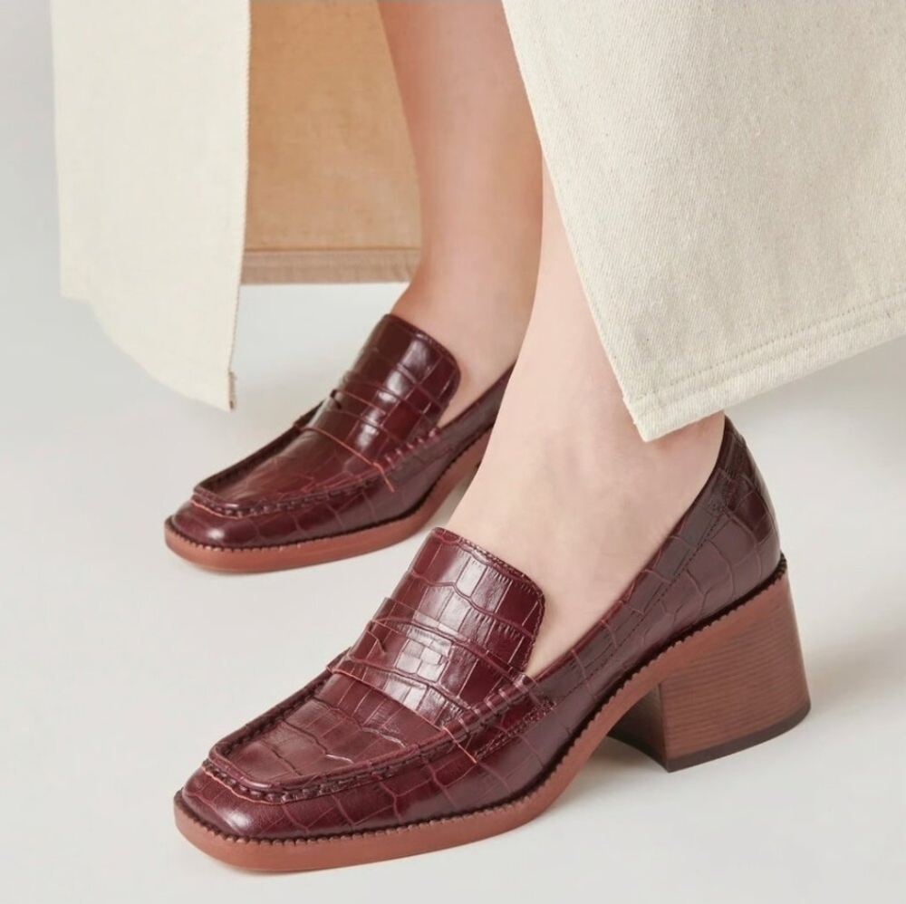 💜🔹️DOLCE VITA🔹️ Talie Low Heeled Pumps in cabernet for women